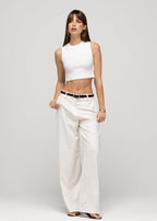 Kurt High-Neck Cropped Tank Top - White