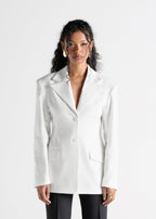 Blazer Ella Structured Waist-Cinched - Off-White