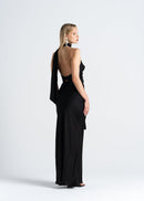 Jupe Halo Satin Maxi - Black