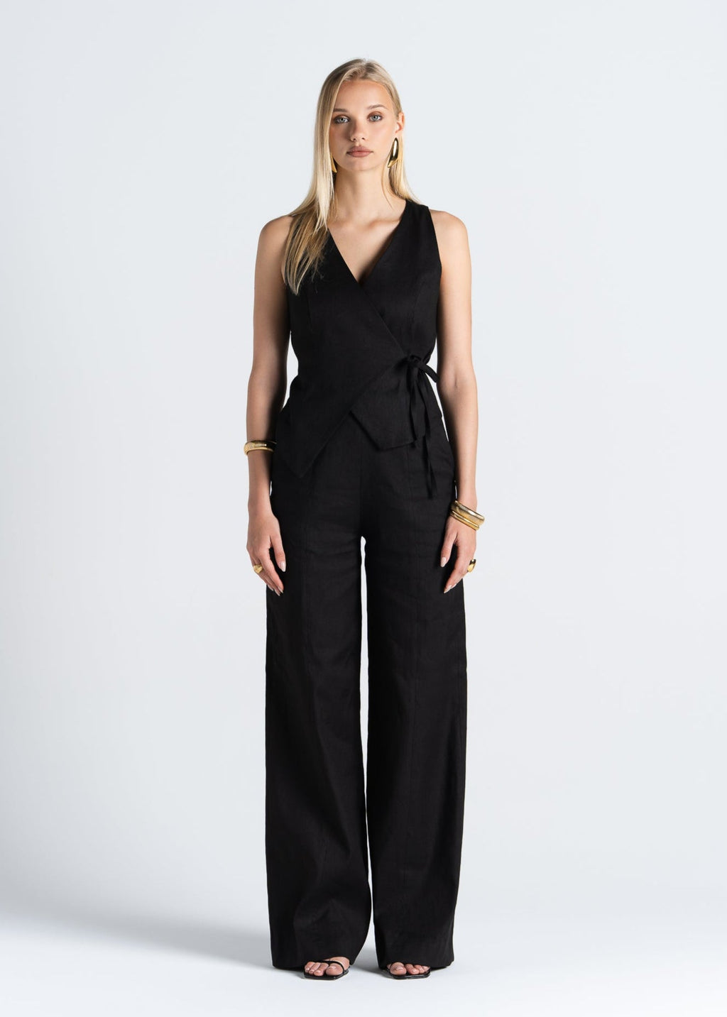 Pantalon Elise Wide-Leg Linen