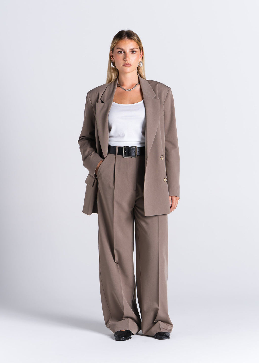 Dobbeltradet Jagger Blazer Taupe