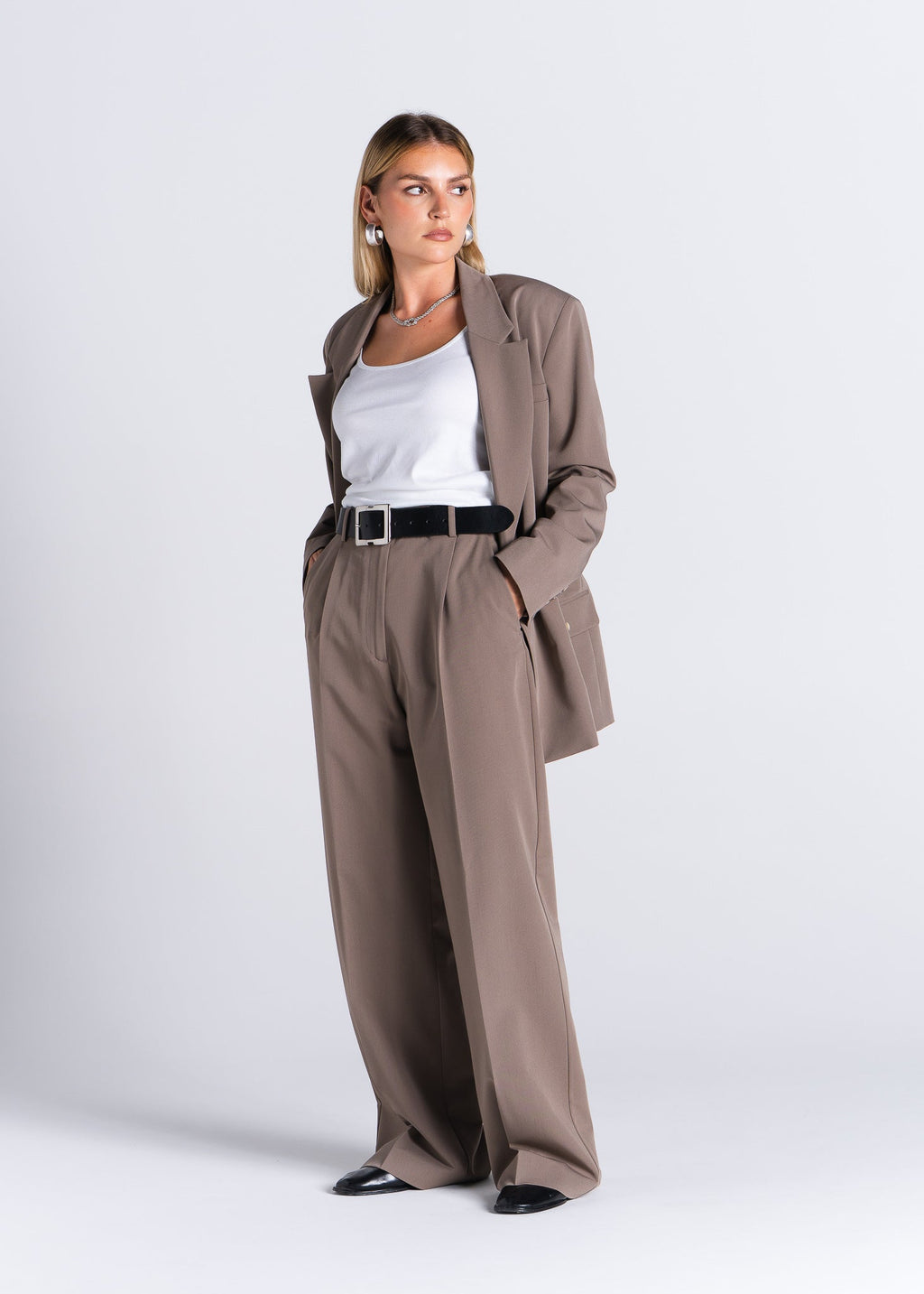 Dobbeltradet Jagger Blazer Taupe