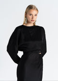 Halo Satin Blouse - Black
