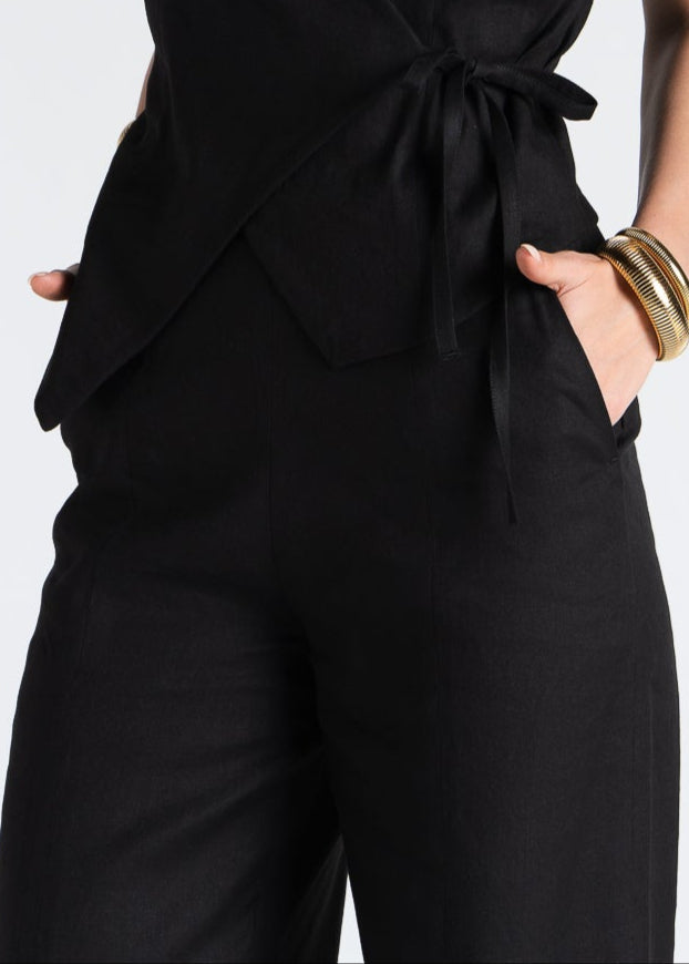 Pantalon Elise Wide-Leg Linen