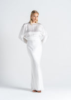 Halo Satin Blouse - White
