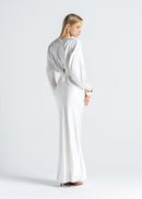 Blouse Halo Long Sleeve Satin - White