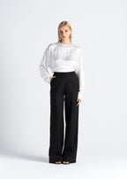 Halo Satin Blouse - White