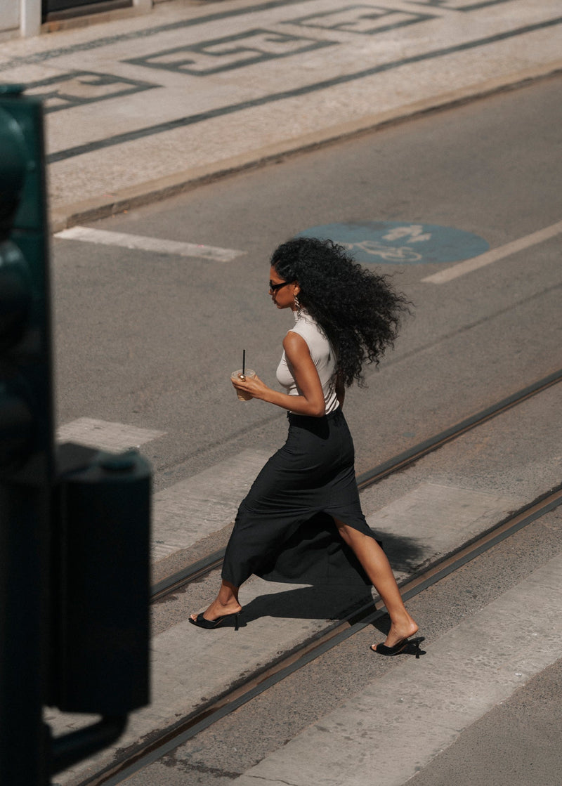 Top Petra Fitted High-Neck - Beige