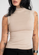 Top Petra Fitted High-Neck - Beige