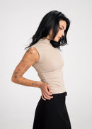 Top Petra Fitted High-Neck - Beige