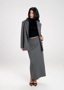 Jupe Keanu Tailored Mid-Waist Midi - Grey