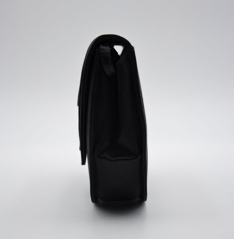 Bolso vintage de satén negro