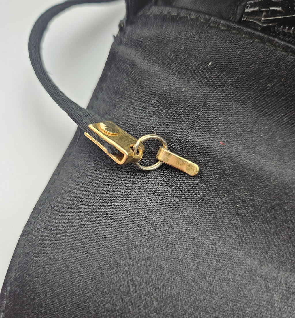 Vintage Black Satin Bag