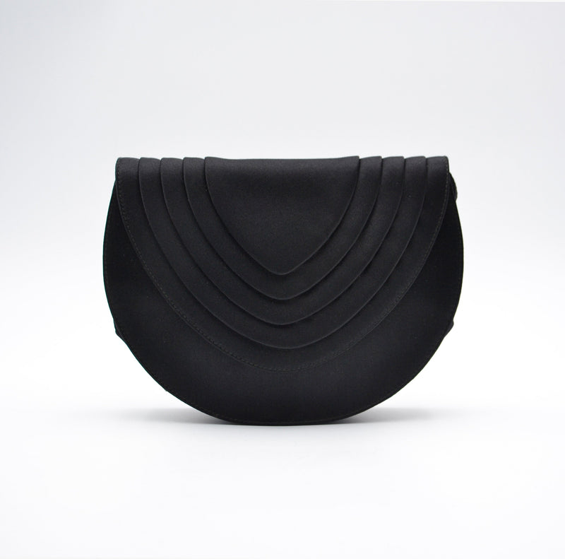Bolso vintage de satén negro
