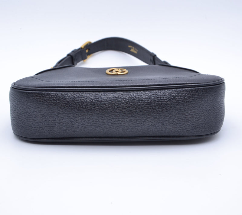 Gucci Aphrodite Small Black Grained Leather