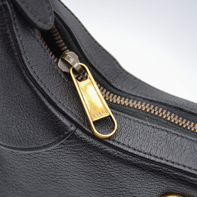 Gucci Aphrodite Small Black Grained Leather
