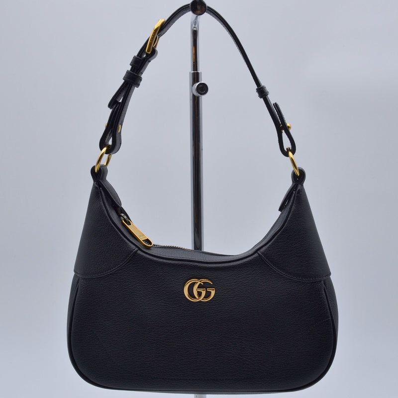 Gucci Aphrodite Small Black Grained Leather
