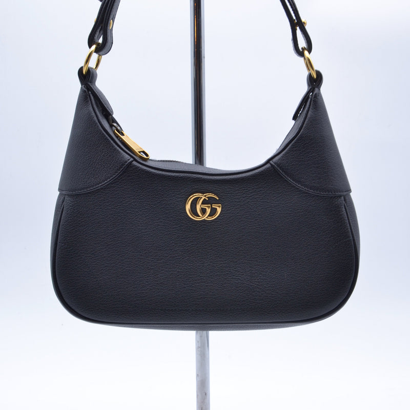 Gucci Aphrodite Small Black Grained Leather