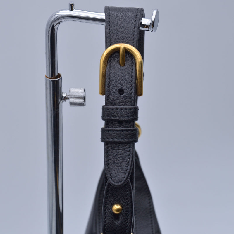 Gucci Aphrodite Small Black Grained Leather