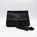Gucci Daily Flap Cuir Grainé Noir — Pompon Bambou