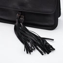 Gucci Daily Flap Cuir Grainé Noir — Pompon Bambou