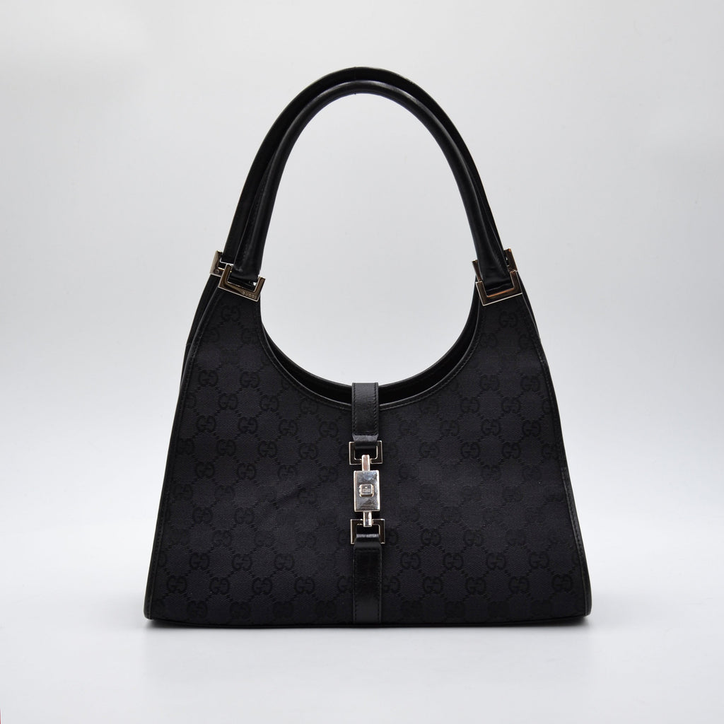 Bolso Gucci Jackie Lona Monograma GG Negra