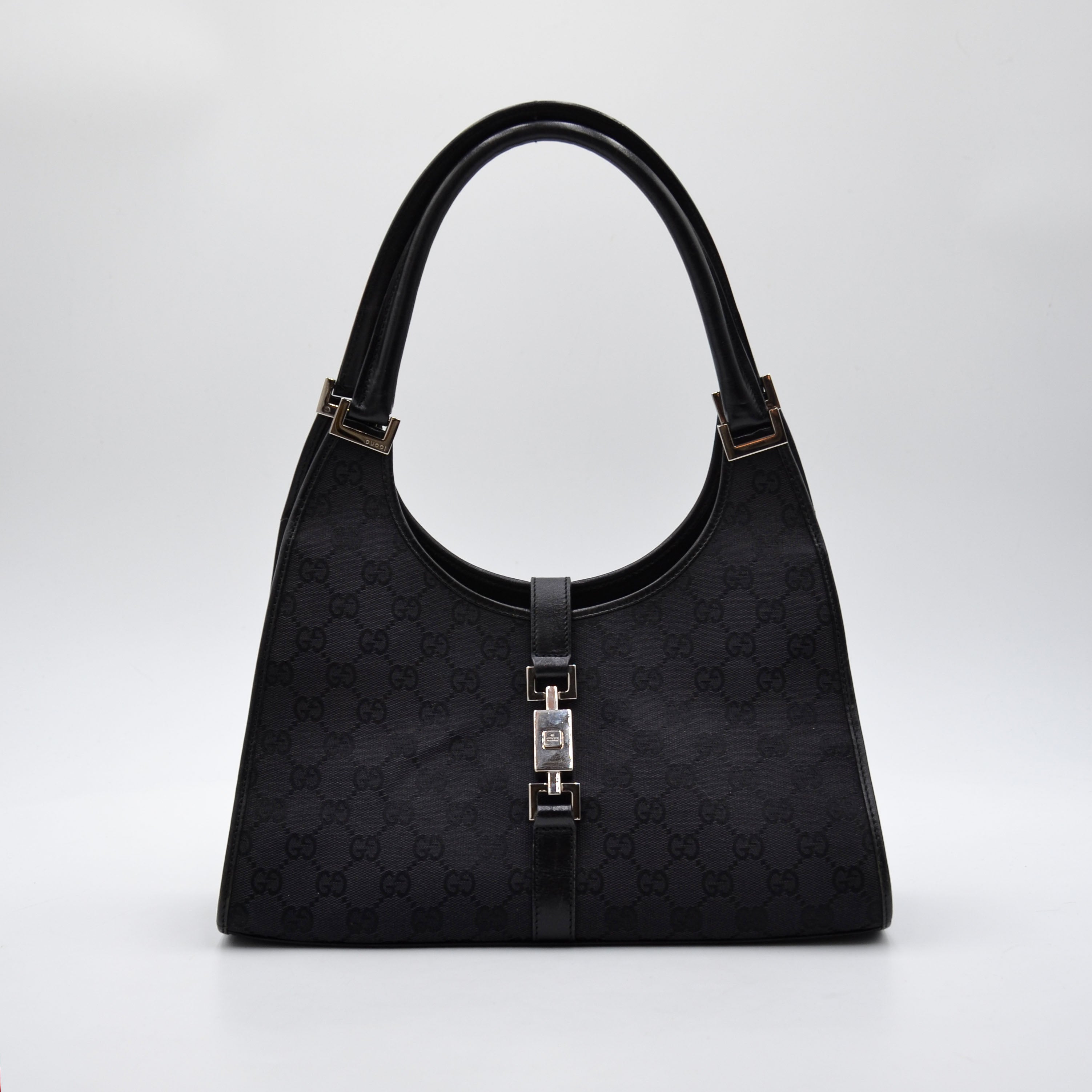 Bolso Gucci Jackie Lona Monograma GG Negra