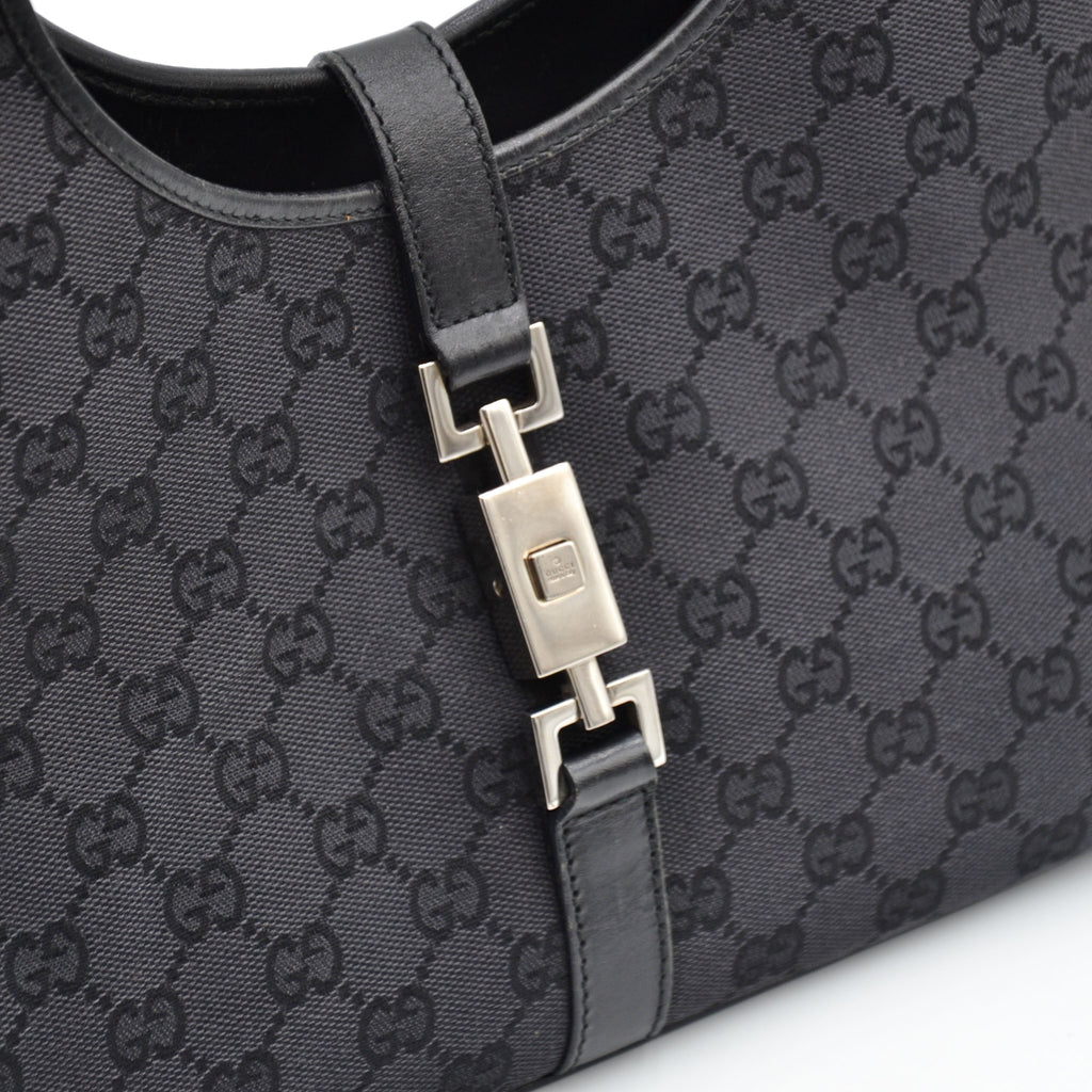 Bolso Gucci Jackie Lona Monograma GG Negra