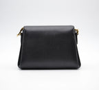 Gucci Interlocking Mini Bag Black Grained Leather Champagne Chain
