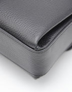 Gucci Interlocking Mini Bag Black Grained Leather Champagne Chain