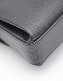 Mini bolso entrelazado Gucci Cadena champán de cuero granulado negro