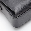 Mini bolso entrelazado Gucci Cadena champán de cuero granulado negro