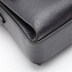 Gucci Interlocking Mini Bag Black Grained Leather Champagne Chain