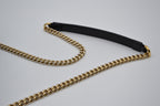 Gucci Interlocking Mini Bag Black Grained Leather Champagne Chain
