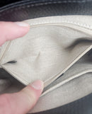 Mini bolso entrelazado Gucci Cadena champán de cuero granulado negro