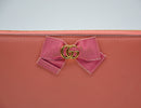 Gucci Pink Leather Wallet With Gg Bow