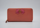 Gucci Pink Leather Wallet With Gg Bow
