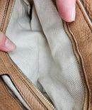 Gucci Soho Clutch In Beige Grained Leather