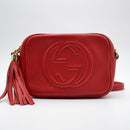 Bolso Gucci Soho Disco de cuero granulado rojo brillante