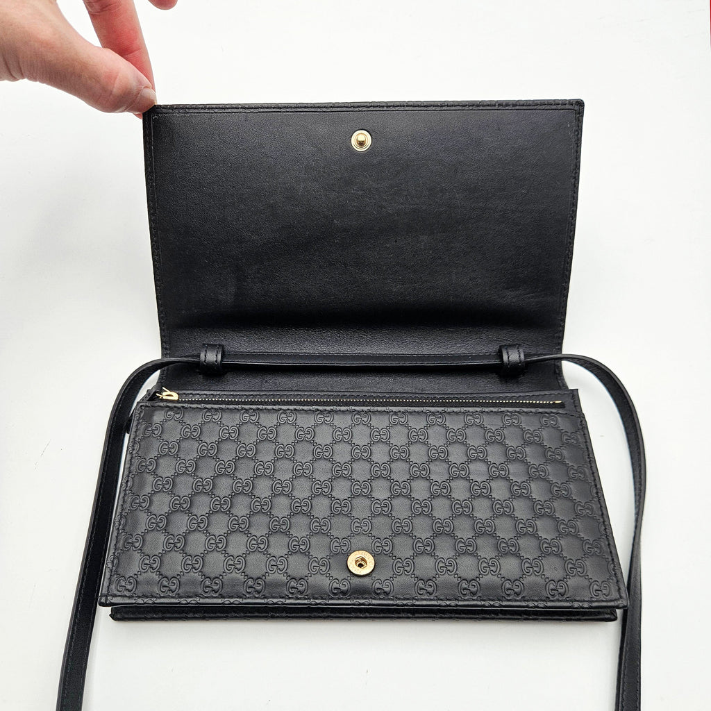 Gucci Wallet On Chain Microguccissima Black