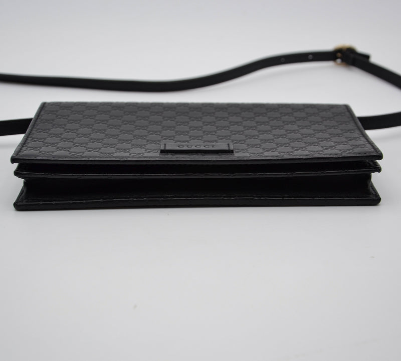 Cartera Gucci Con Cadena Microguccissima Negro