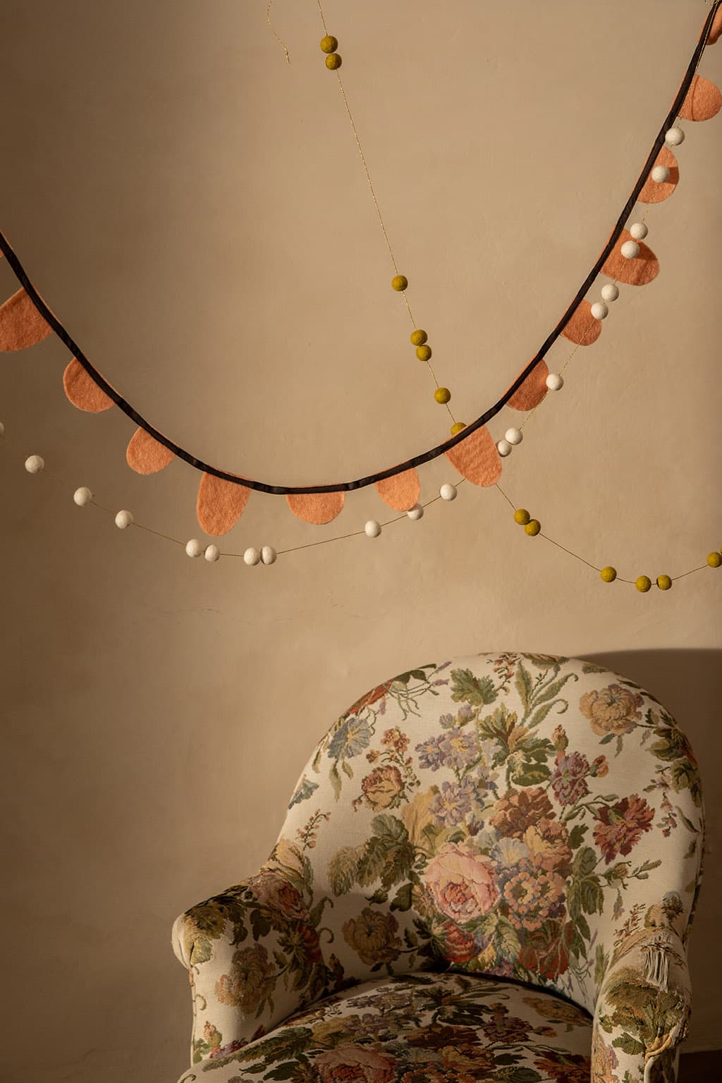 Guirlande Drapeaux Ronds - Blush