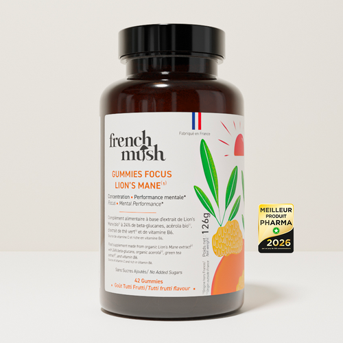 French Mush compléments alimentaires à base d'extraits de champignons médicinaux biologiques fabriqués en France Gummies Focus OFFERT ! - offert -