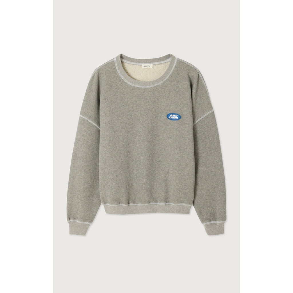 Sudadera de cuello redondo - Gris jaspeado - Mujer