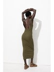 Robe-débardeur - Kaki Uni Fonce