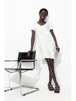 Robe Courte Détail Dentelle - Naturel Uni Clair