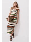 Robe-chaussette Rayée Femme - Multicolore Raye
