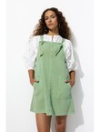 Robe Courte en Jean de Couleur - Vert Uni Colore