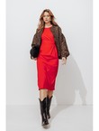 Robe Mi-longue en Jersey - Rouge Uni Colore