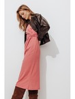 Robe Mi-longue en Jersey - Rose Uni Colore